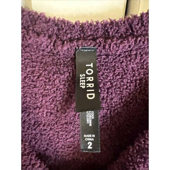 Torrid Size 2 Purple Cozy Textured Long Sleeve Sweater Pullover Oversized Top - Picture 2 of 4